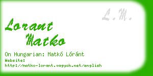 lorant matko business card